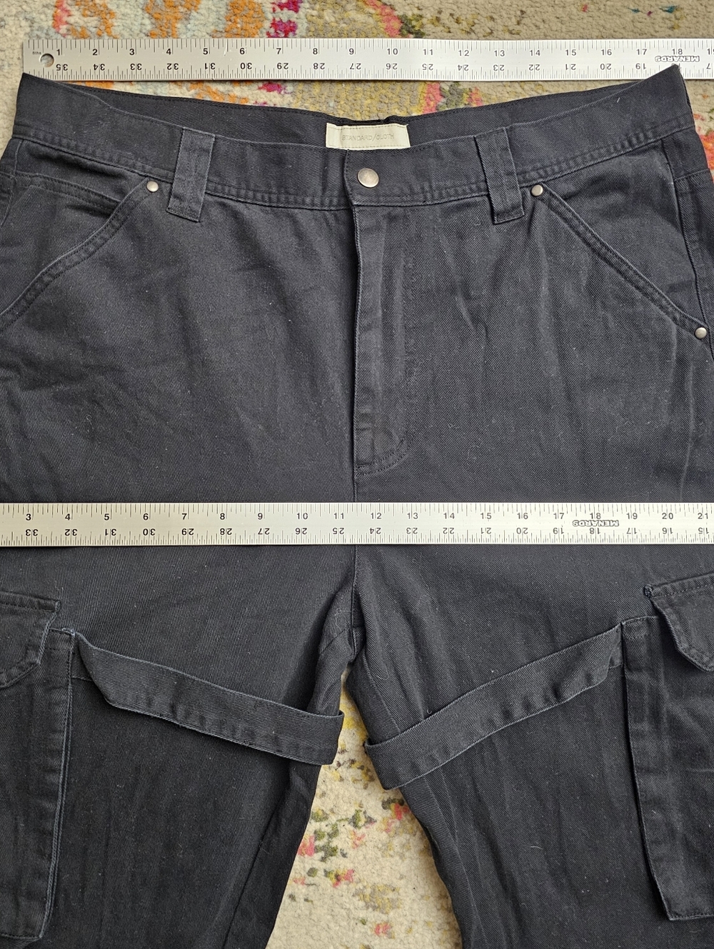 Urban Outfitters Standard Cloth Technical Cargo Pants Large 36x30 Thigh Straps - Picture 12 of 14